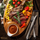 Wilmax 3-teilige Servierplatte aus natürlichem Bambus, 45.5 x 25 cm – WL-771041/A